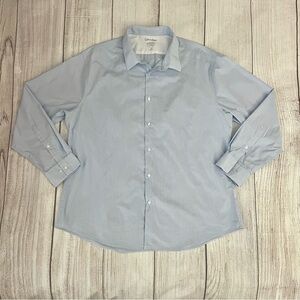 CALVIN KLEIN Men's Extreme Slim Fit French Blue & White Stripe Dress Shirt Sz XL